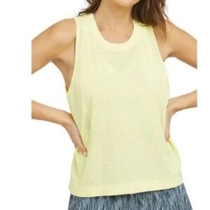 Spanx Semi-Sheer Tank Top  Size XS / S NWT Yellow Crewneck